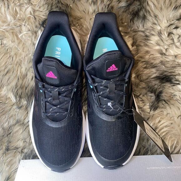 Adidas EQ21 Run J Black/Multi Girl's Sneakers Size 6.5 NWB H01872 Fast Shipping. - Picture 4 of 11